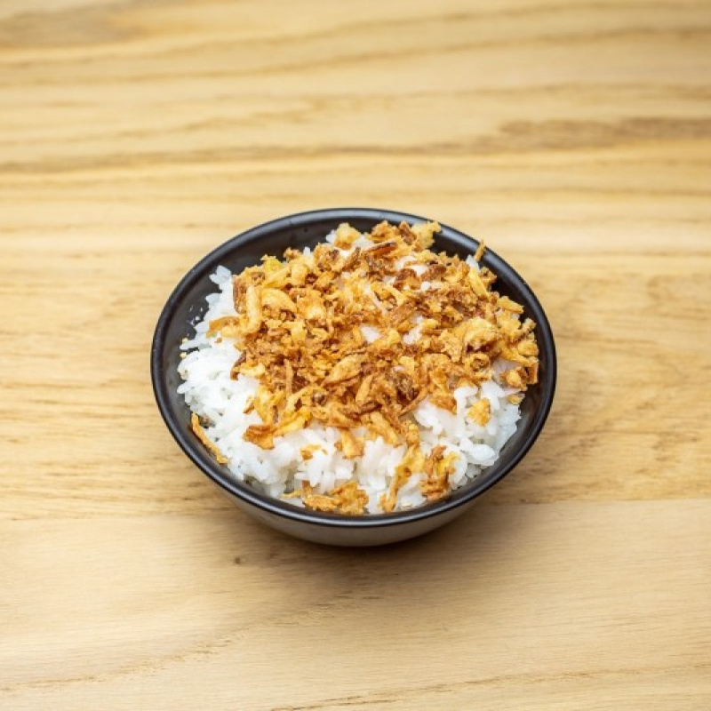 Riz vinaigré oignons frits