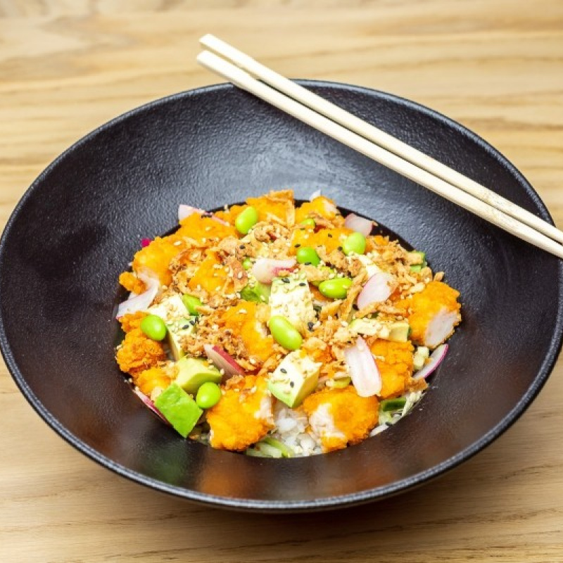 Salade repas poulet frit