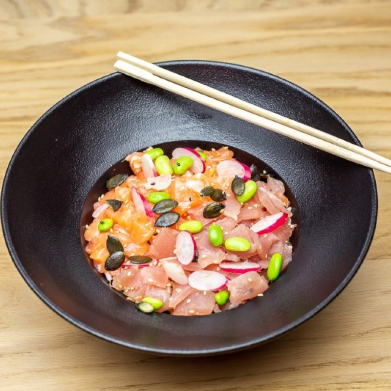 Salade crudités thon saumon entrée